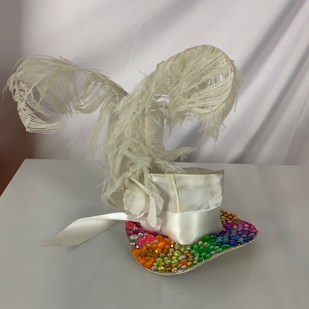 Rainbow Tiny Top Hat With Feathers - image 2